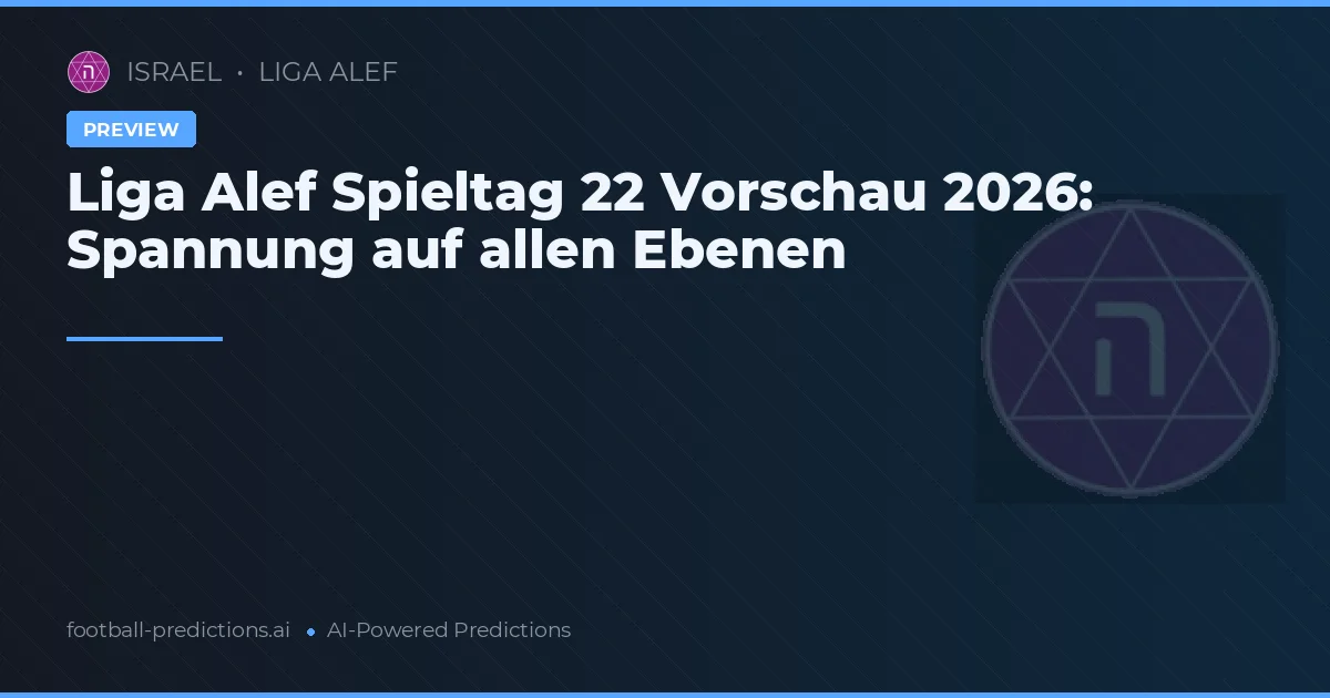 Liga Alef Spieltag 22 Vorschau 2026: Spannung auf allen Ebenen