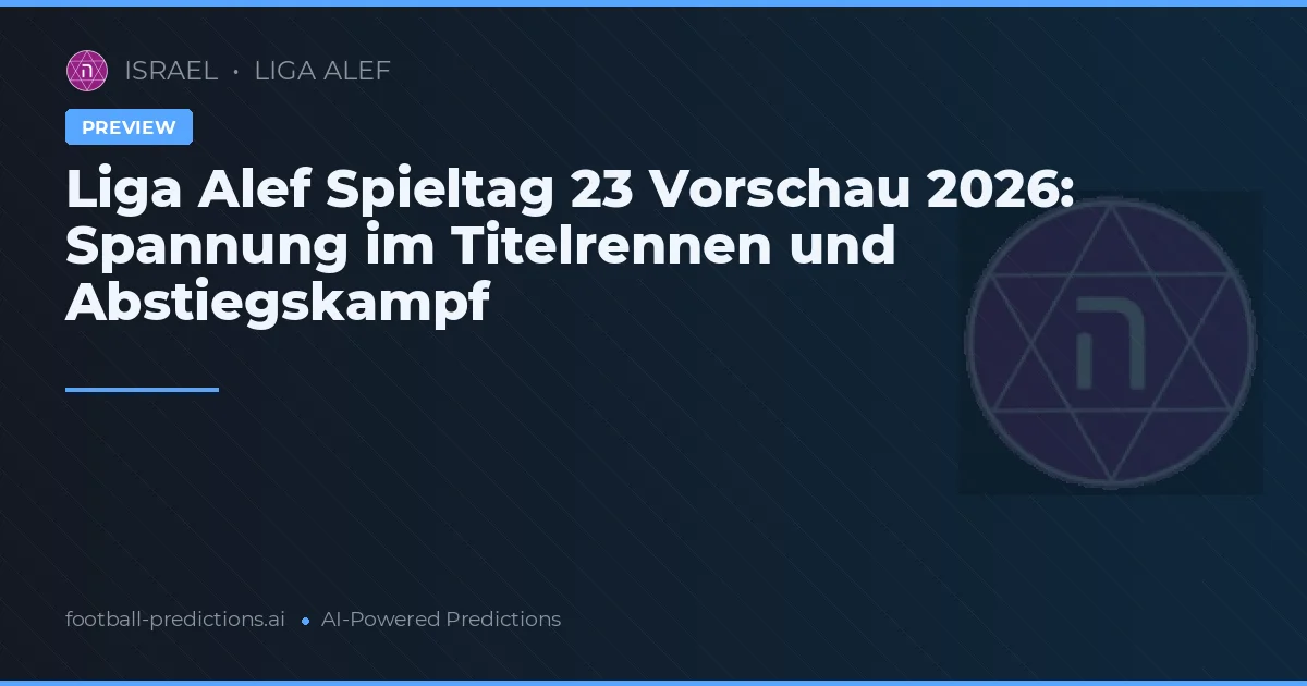 Liga Alef Spieltag 23 Vorschau 2026: Spannung im Titelrennen und Abstiegskampf
