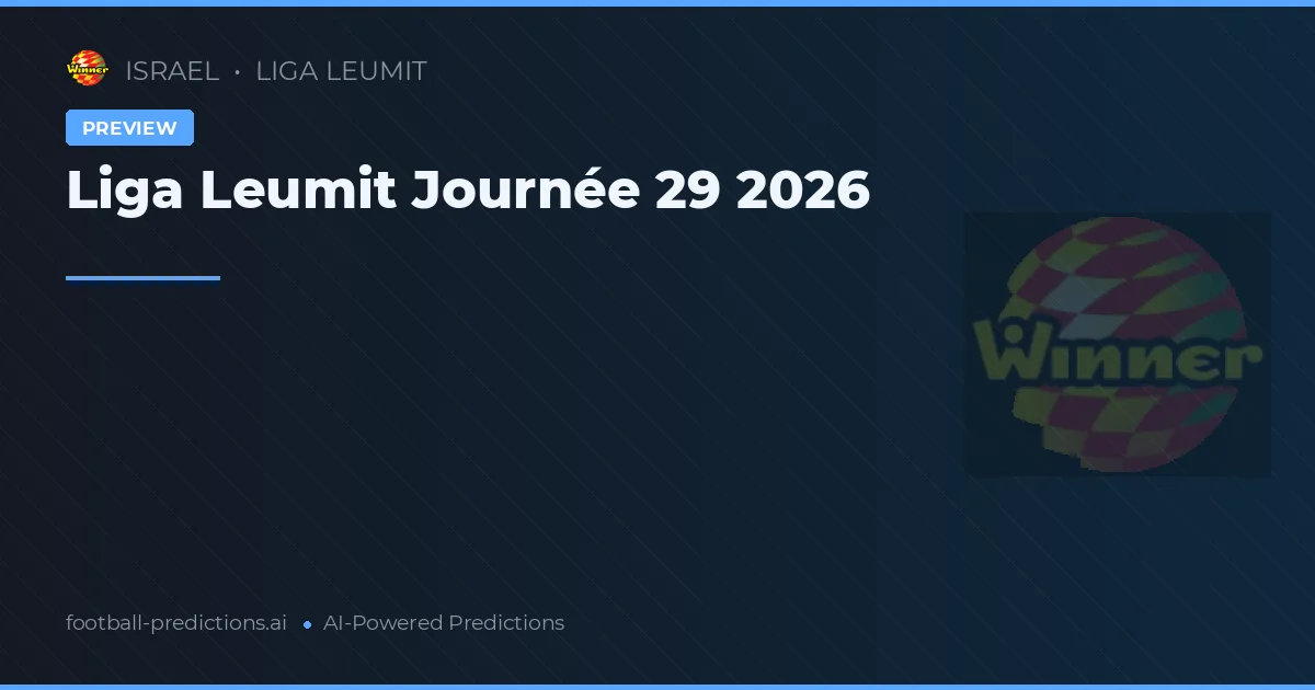 Liga Leumit Journée 29 2026