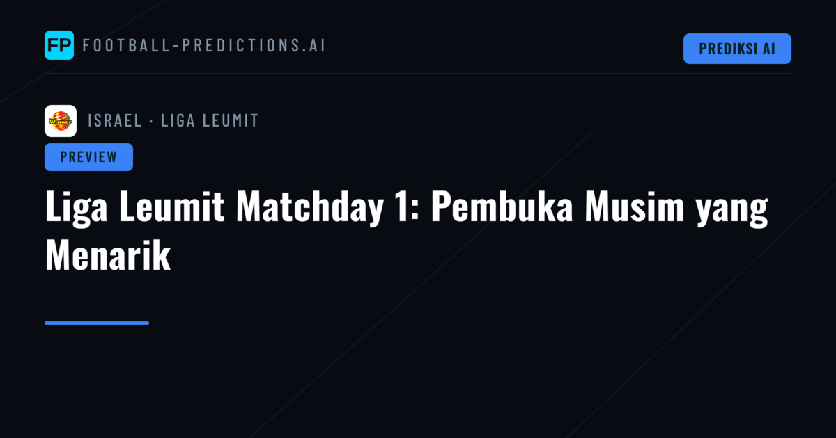 Liga Leumit Matchday 1: Pembuka Musim yang Menarik