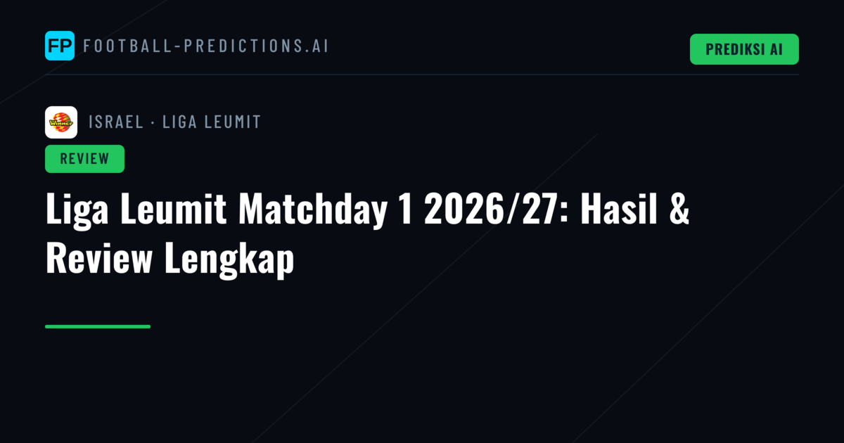 Liga Leumit Matchday 1 2026/27: Hasil & Review Lengkap