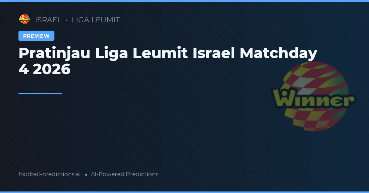 Pratinjau Liga Leumit Israel Matchday 4 2026