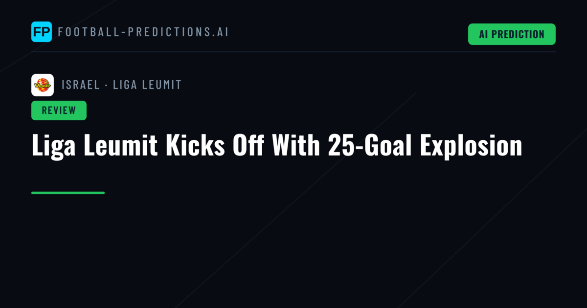 Liga Leumit Kicks Off With 25-Goal Explosion