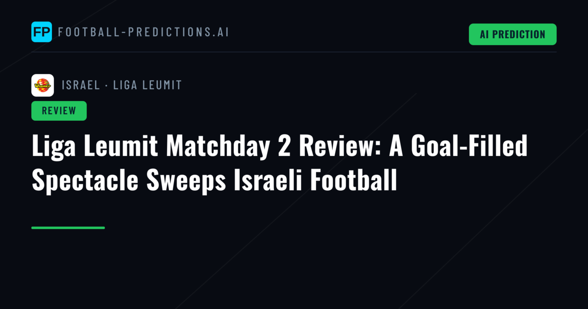 Liga Leumit Matchday 2 Review: A Goal-Filled Spectacle Sweeps Israeli Football