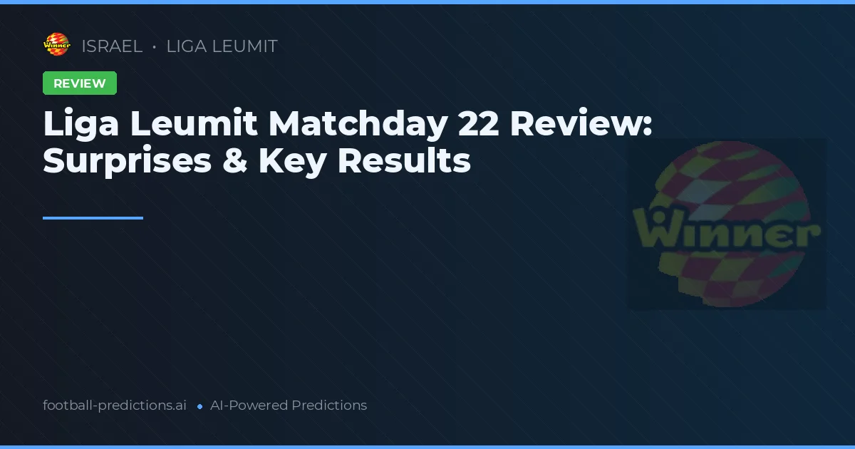 Liga Leumit Matchday 22 Review: Surprises & Key Results