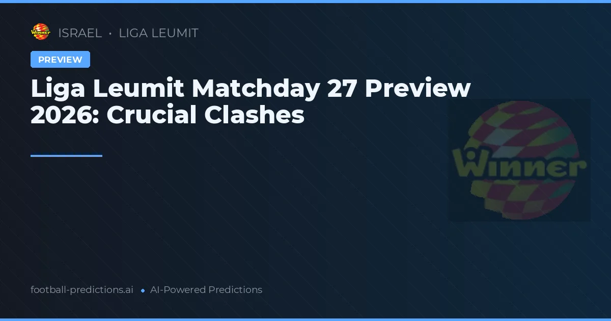 Liga Leumit Matchday 27 Preview 2026: Crucial Clashes