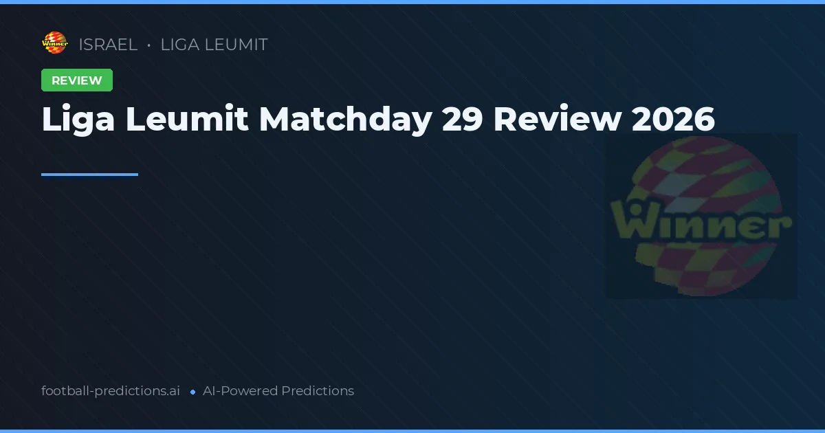 Liga Leumit Matchday 29 Review 2026