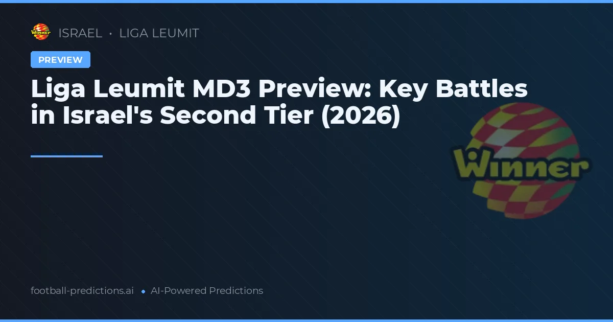 Liga Leumit MD3 Preview: Key Battles in Israel's Second Tier (2026)