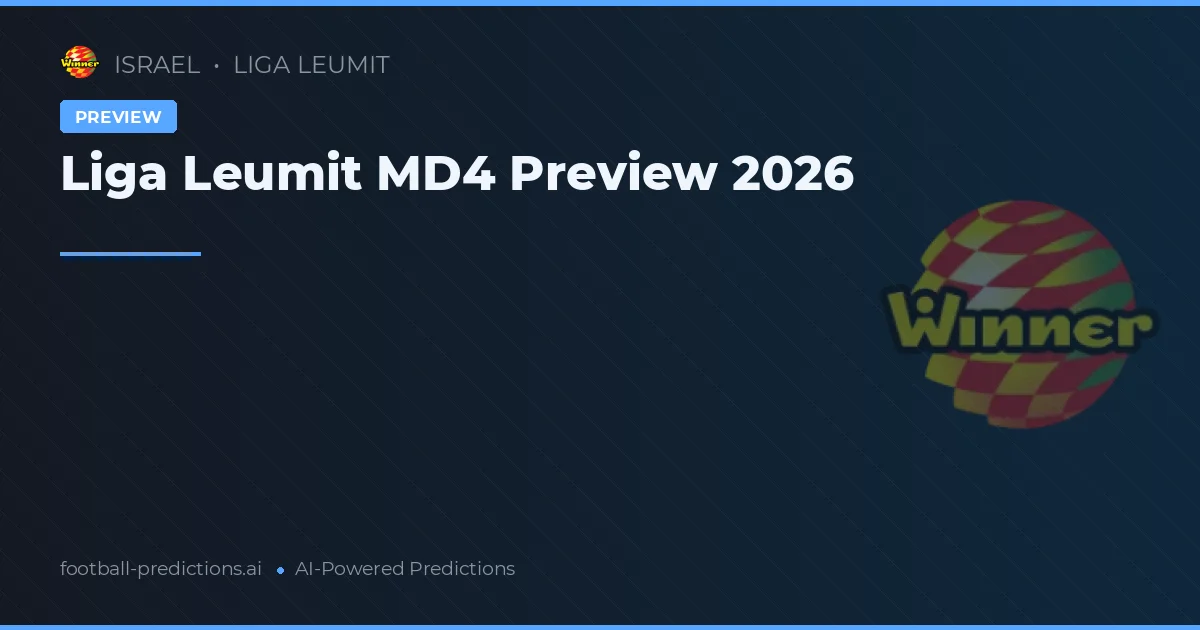 Liga Leumit MD4 Preview 2026