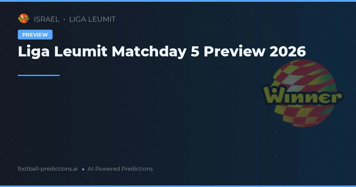 Liga Leumit Matchday 5 Preview 2026