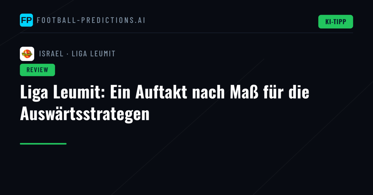 Liga Leumit: Ein Auftakt nach Maß für die Auswärtsstrategen