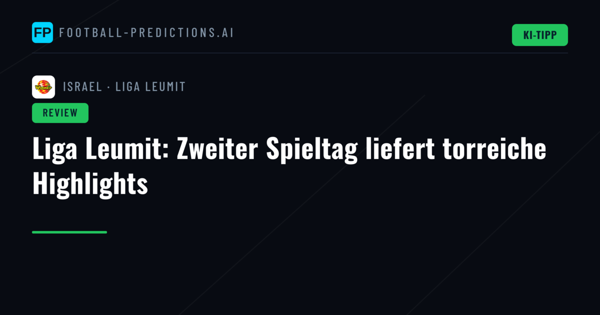 Liga Leumit: Zweiter Spieltag liefert torreiche Highlights