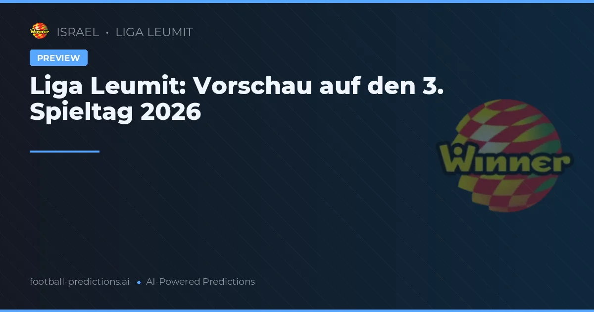Liga Leumit: Vorschau auf den 3. Spieltag 2026