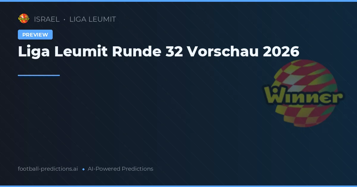 Liga Leumit Runde 32 Vorschau 2026