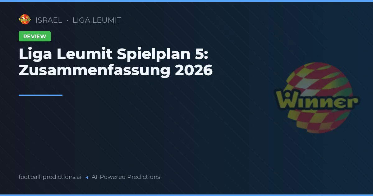 Liga Leumit Spielplan 5: Zusammenfassung 2026