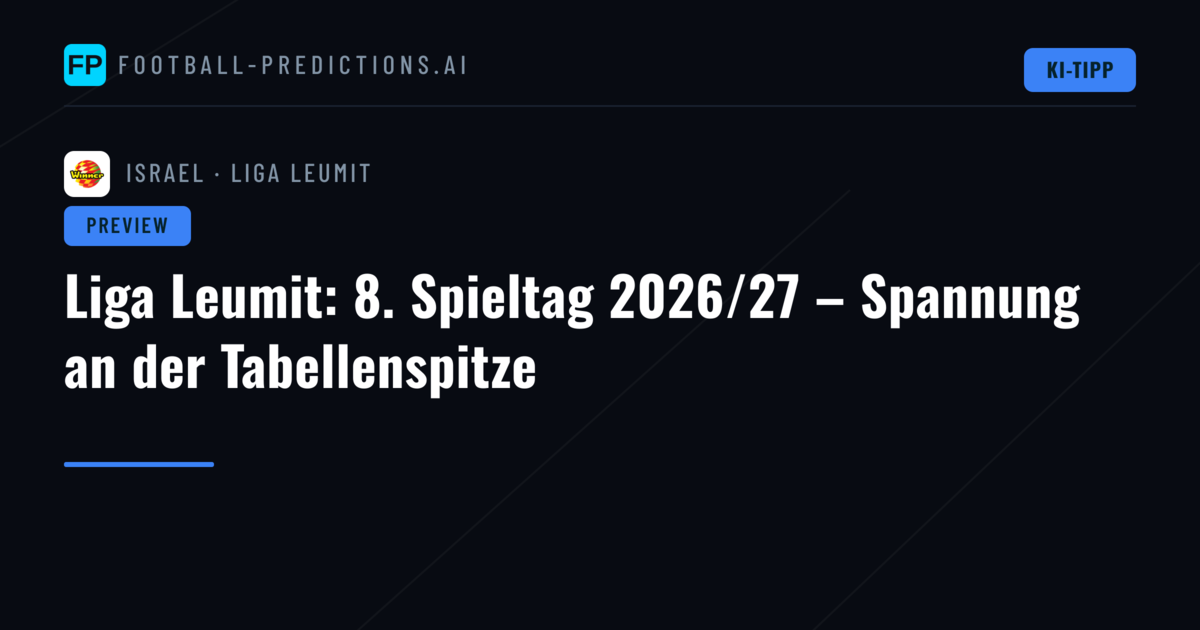 Liga Leumit: 8. Spieltag 2026/27 – Spannung an der Tabellenspitze