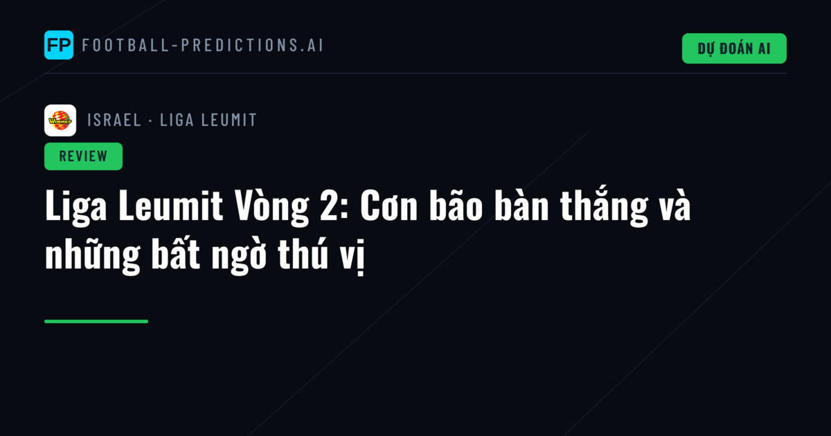 Liga Leumit Vòng 2: Cơn bão bàn thắng và những bất ngờ thú vị