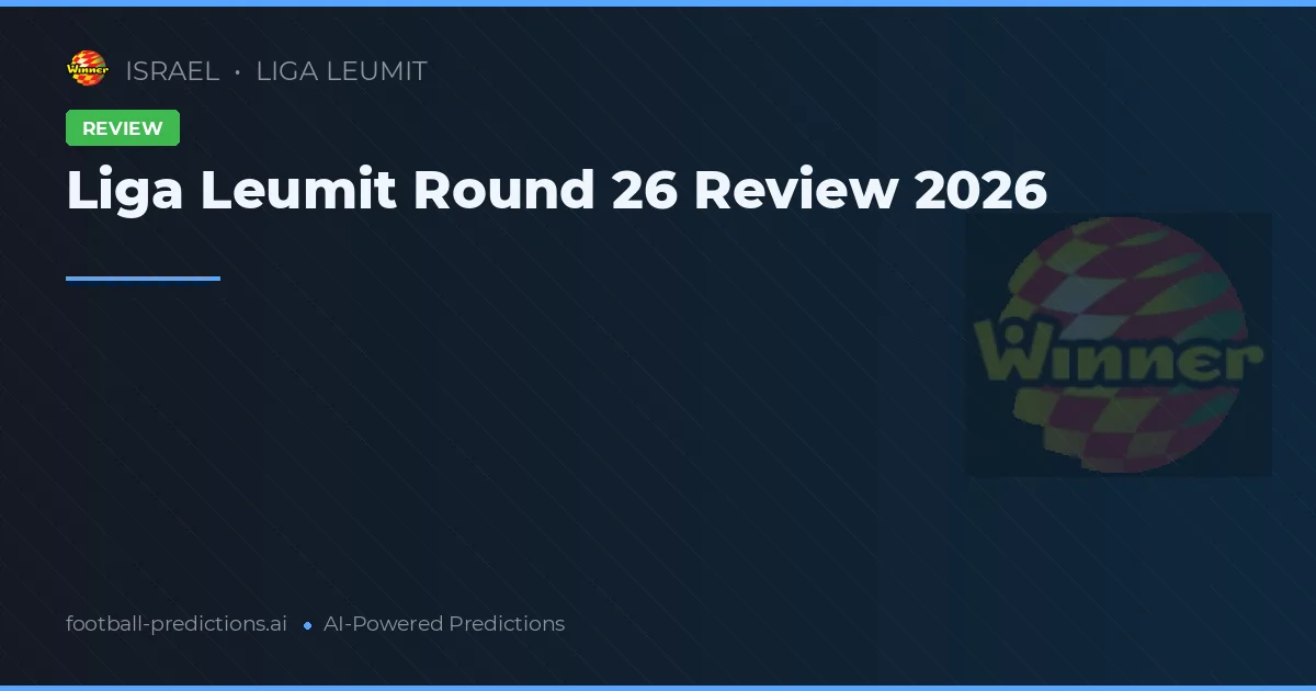 Liga Leumit Round 26 Review 2026