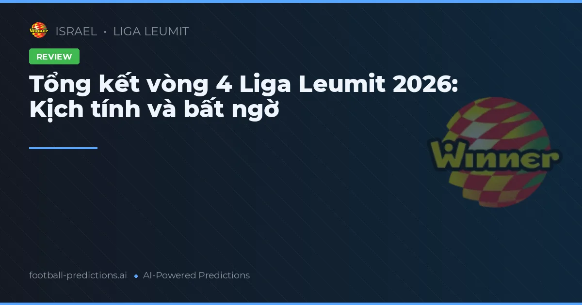 Tổng kết vòng 4 Liga Leumit 2026: Kịch tính và bất ngờ