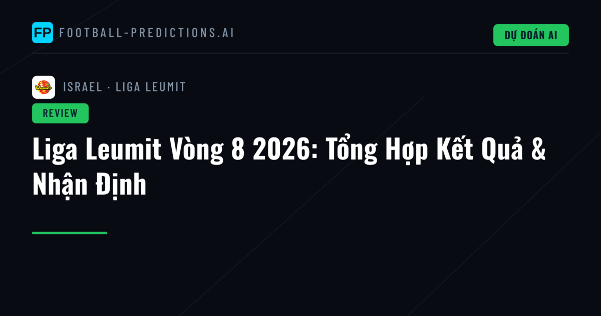Liga Leumit Vòng 8 2026: Tổng Hợp Kết Quả & Nhận Định