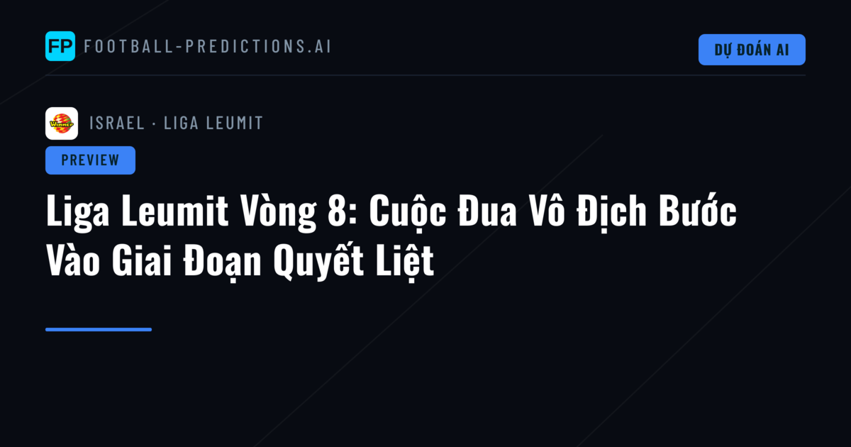 Liga Leumit Vòng 8: Cuộc Đua Vô Địch Bước Vào Giai Đoạn Quyết Liệt