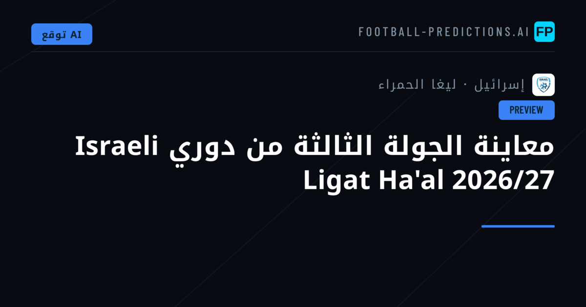 معاينة الجولة الثالثة من دوري Israeli Ligat Ha'al 2026/27