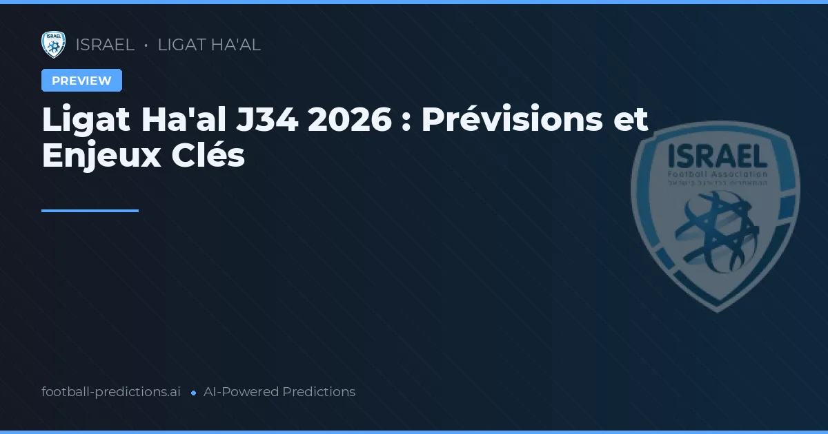 Ligat Ha'al J34 2026 : Prévisions et Enjeux Clés