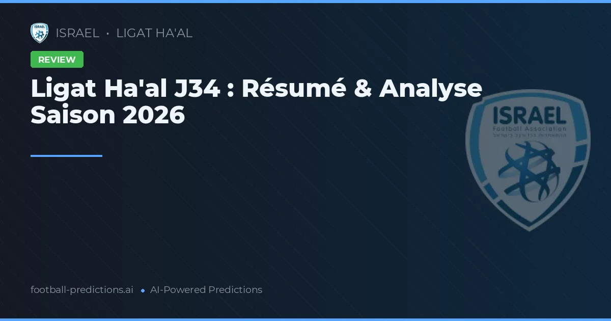 Ligat Ha'al J34 : Résumé & Analyse Saison 2026