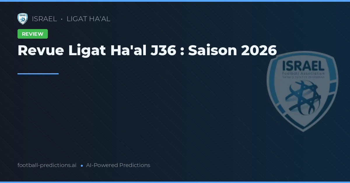 Revue Ligat Ha'al J36 : Saison 2026