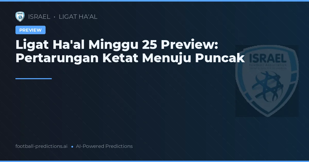 Ligat Ha'al Minggu 25 Preview: Pertarungan Ketat Menuju Puncak