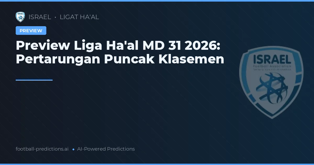 Preview Liga Ha'al MD 31 2026: Pertarungan Puncak Klasemen