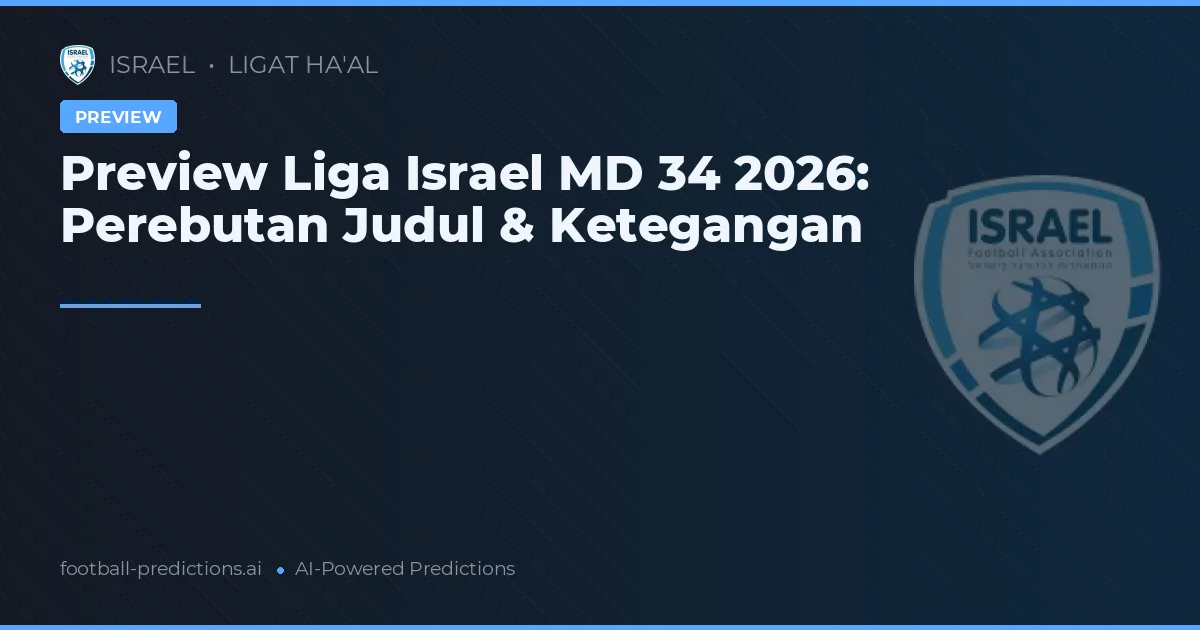 Preview Liga Israel MD 34 2026: Perebutan Judul & Ketegangan