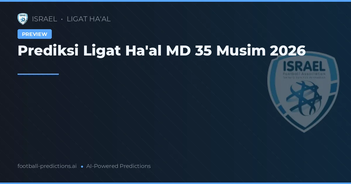Prediksi Ligat Ha'al MD 35 Musim 2026