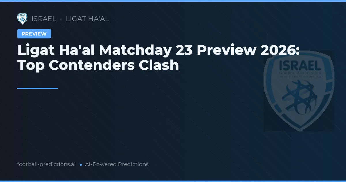 Ligat Ha'al Matchday 23 Preview 2026: Top Contenders Clash
