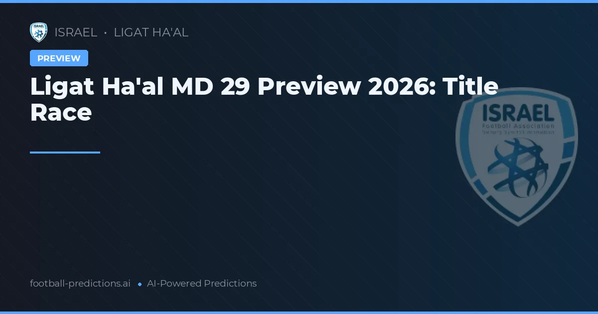 Ligat Ha'al MD 29 Preview 2026: Title Race