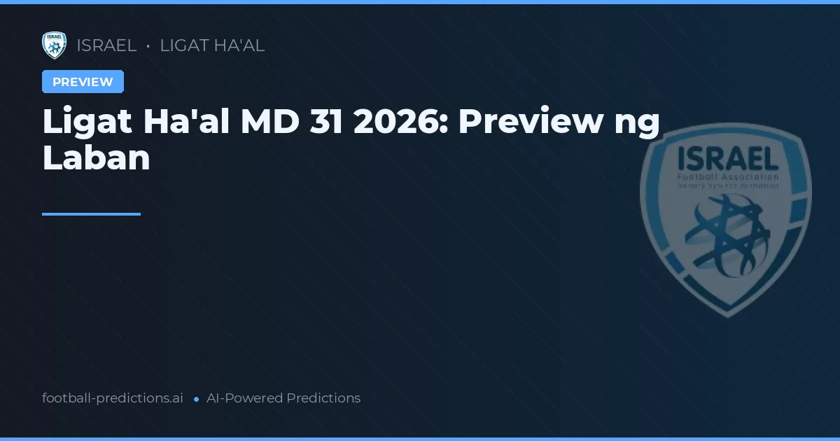 Ligat Ha'al MD 31 2026: Preview ng Laban