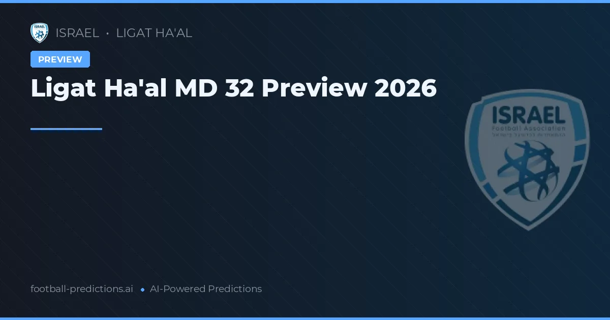 Ligat Ha'al MD 32 Preview 2026