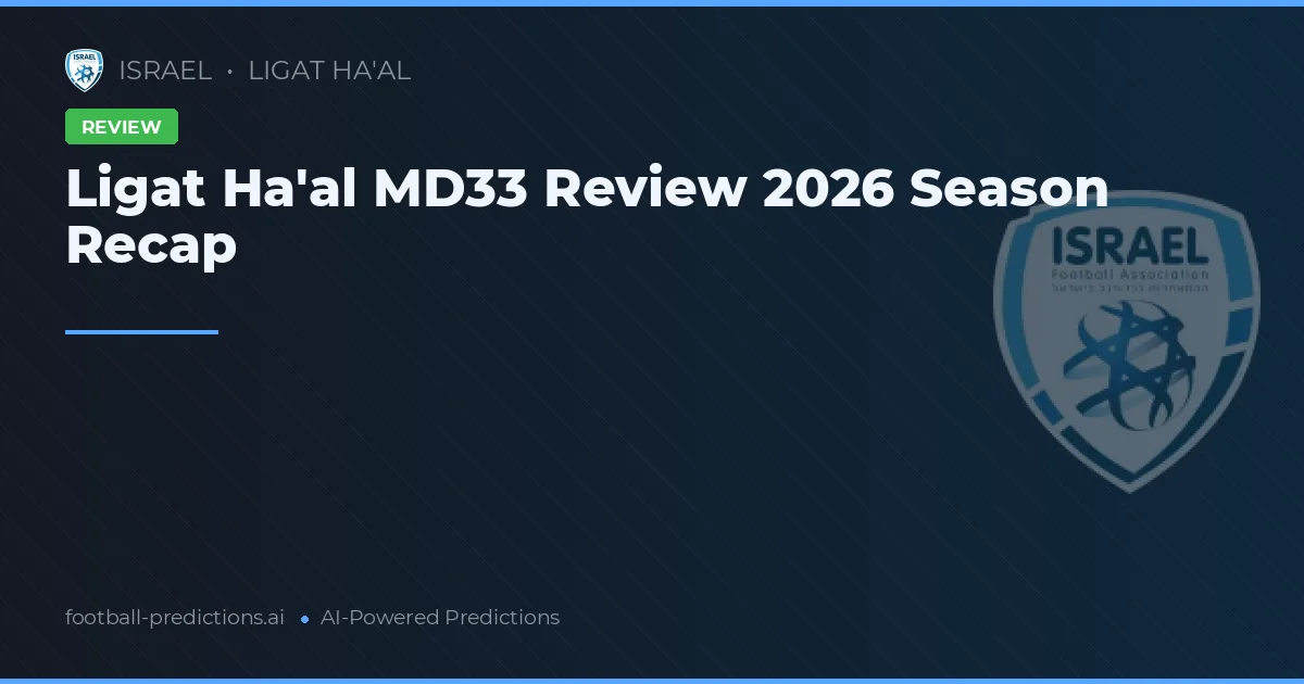 Ligat Ha'al MD33 Review 2026 Season Recap