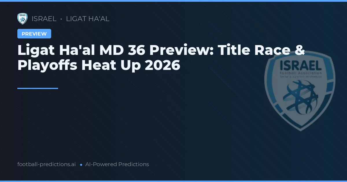 Ligat Ha'al MD 36 Preview: Title Race & Playoffs Heat Up 2026