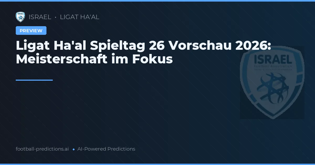 Ligat Ha'al Spieltag 26 Vorschau 2026: Meisterschaft im Fokus