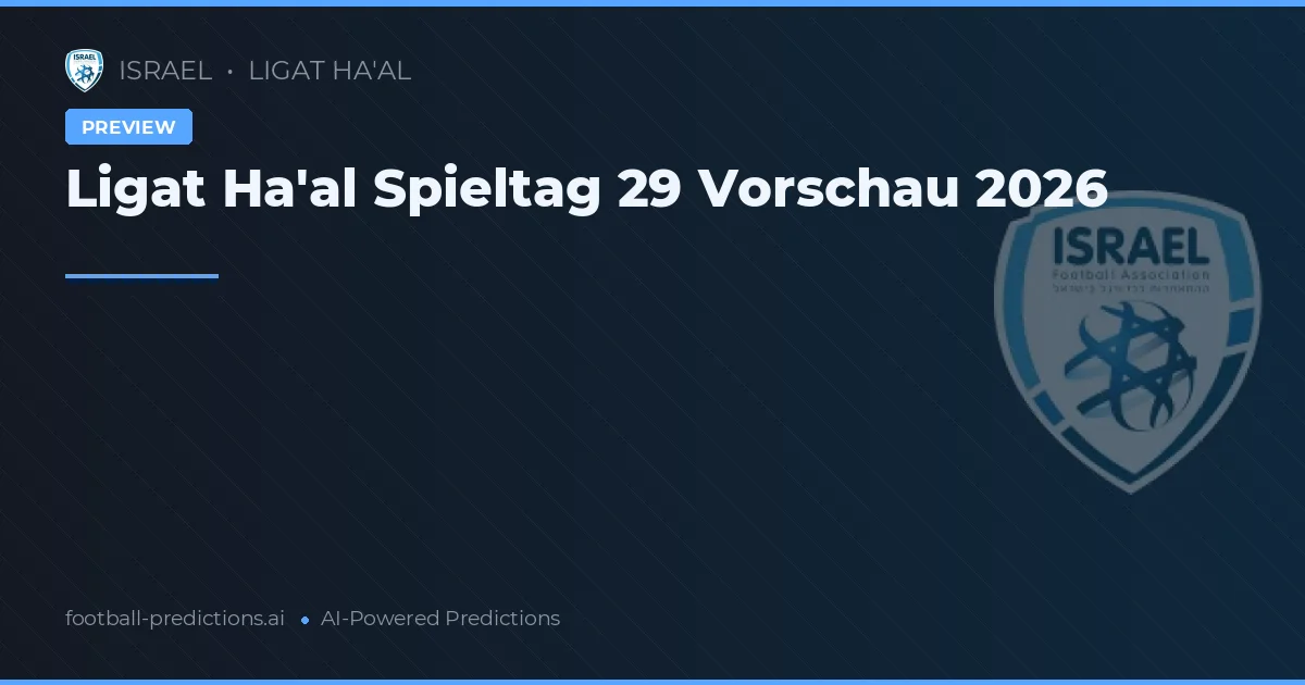 Ligat Ha'al Spieltag 29 Vorschau 2026