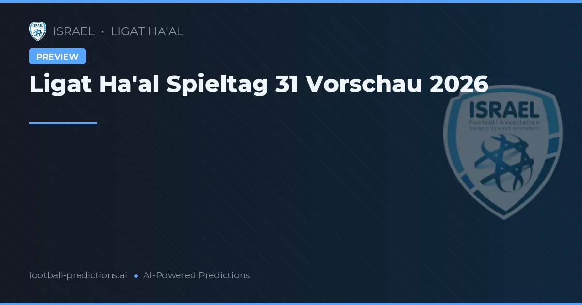 Ligat Ha'al Spieltag 31 Vorschau 2026