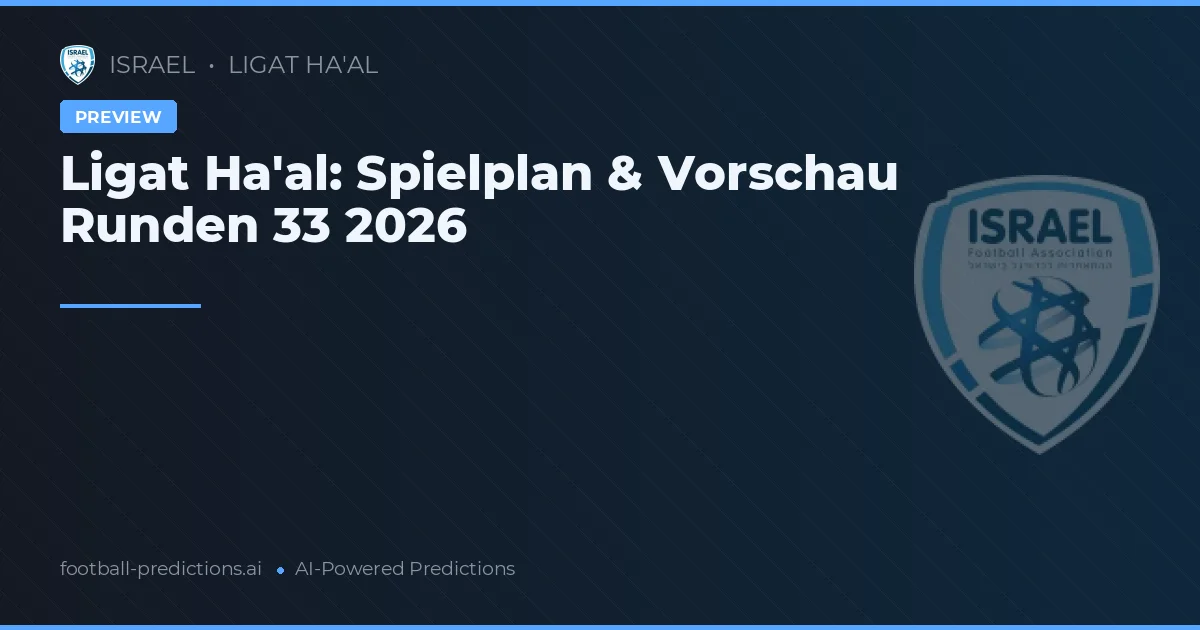 Ligat Ha'al: Spielplan & Vorschau Runden 33 2026