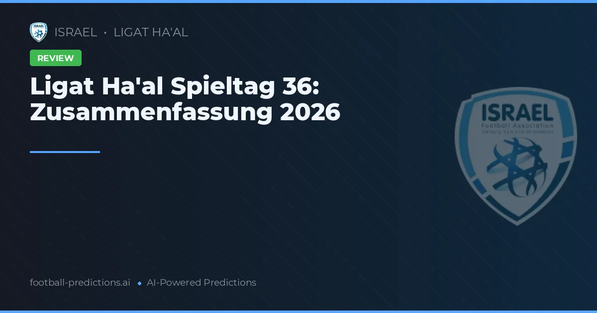 Ligat Ha'al Spieltag 36: Zusammenfassung 2026