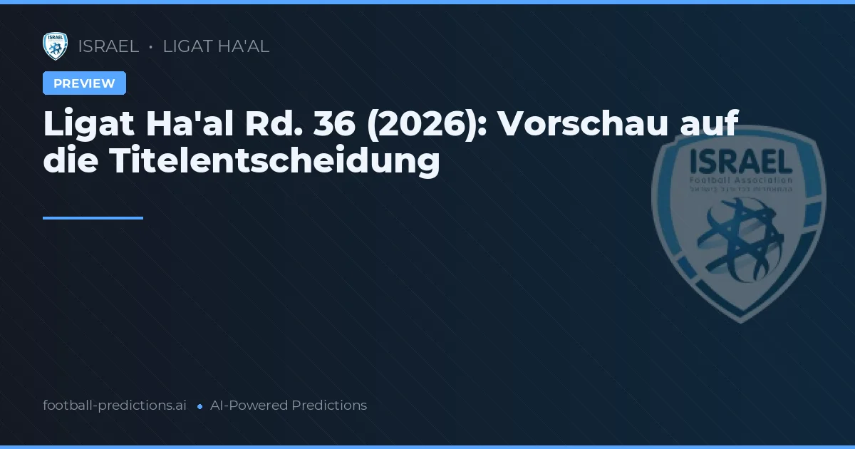 Ligat Ha'al Rd. 36 (2026): Vorschau auf die Titelentscheidung