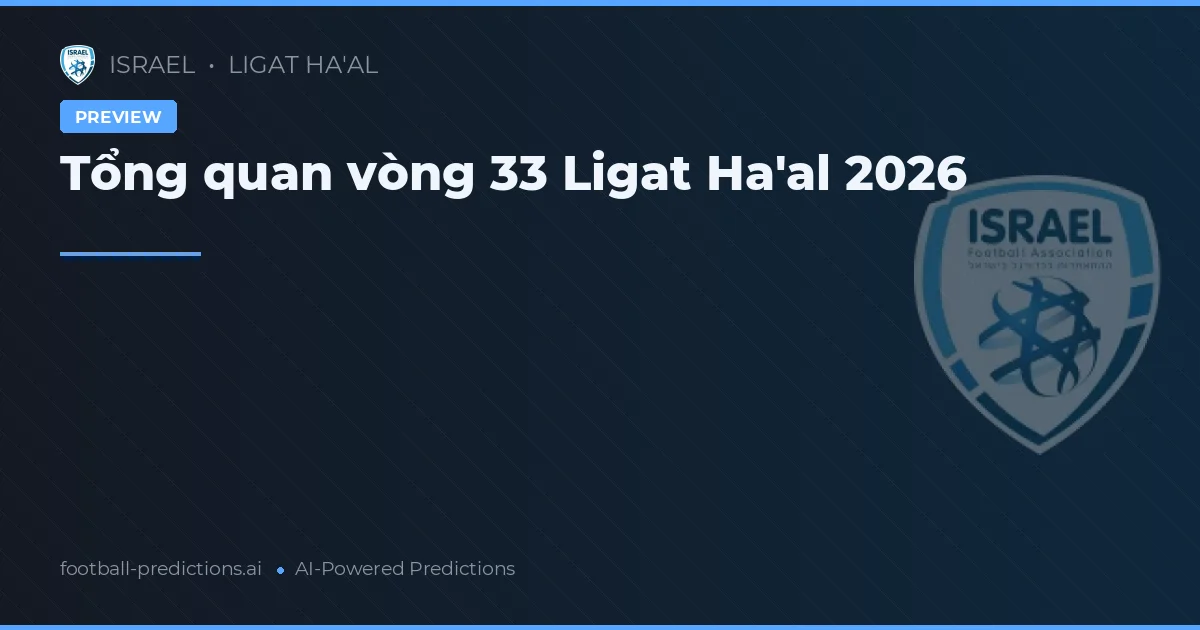 Tổng quan vòng 33 Ligat Ha'al 2026