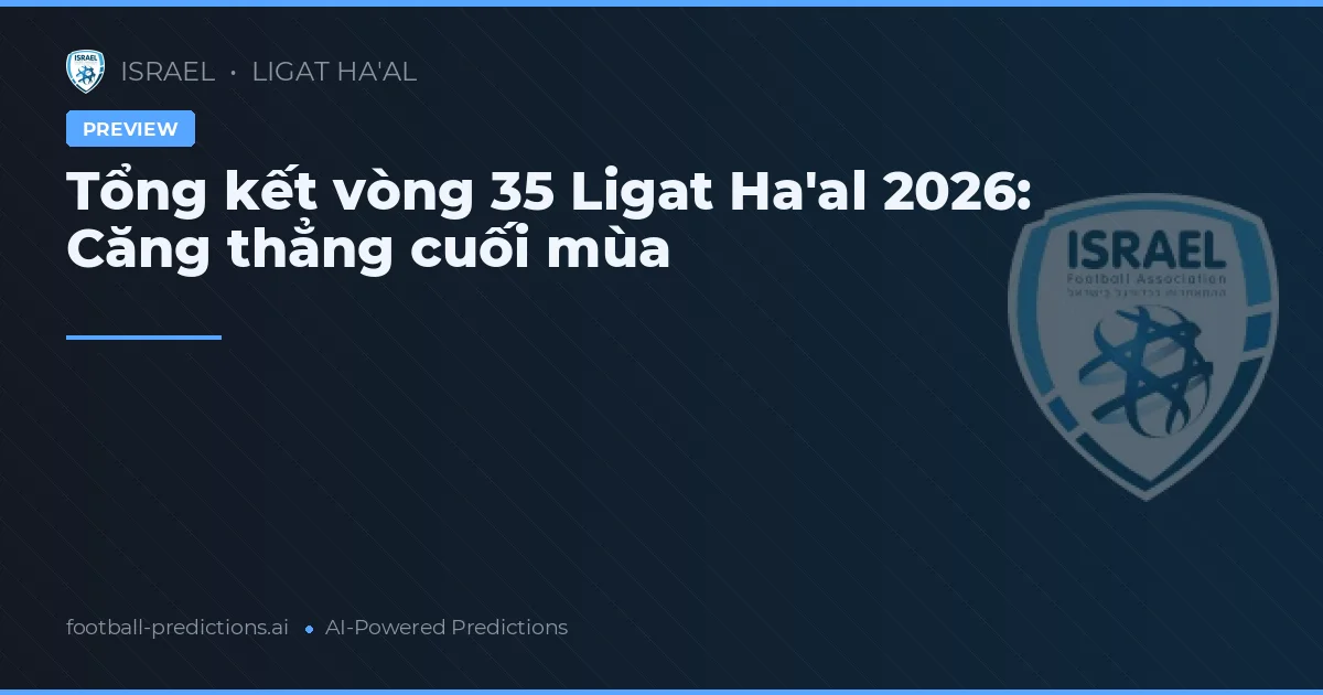 Tổng kết vòng 35 Ligat Ha'al 2026: Căng thẳng cuối mùa