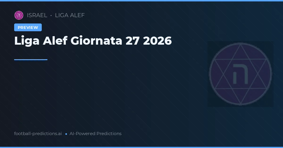 Liga Alef Giornata 27 2026