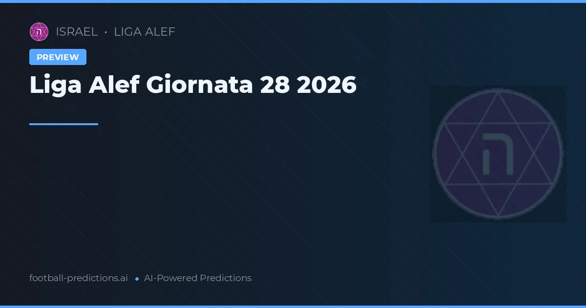 Liga Alef Giornata 28 2026