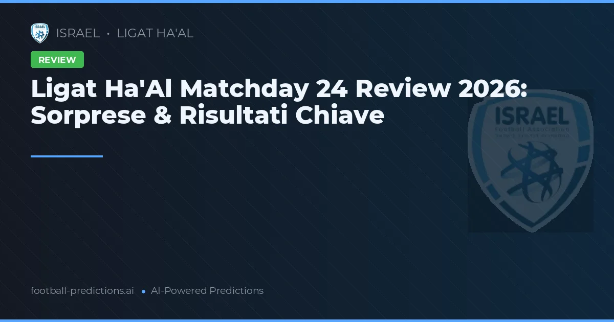 Ligat Ha'Al Matchday 24 Review 2026: Sorprese & Risultati Chiave